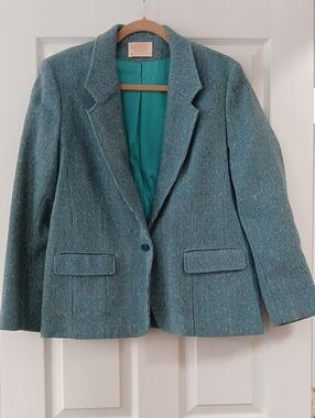VINTAGE Pendleton Teal Blue Tailored Blazer Jacket - XL